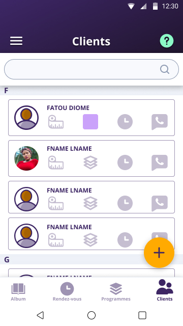 Liste de client application african puzzle