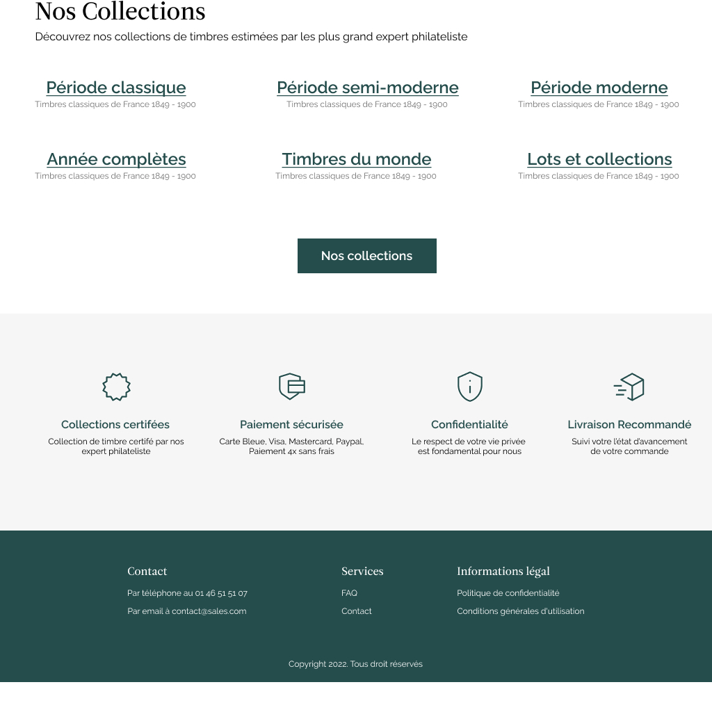 Page de contact site artphilat