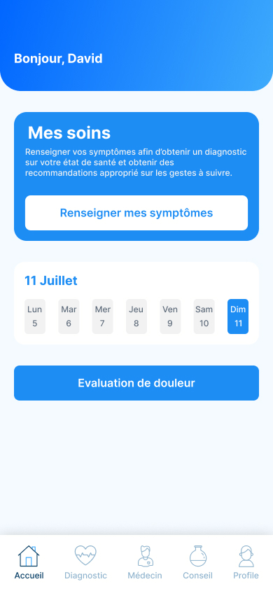 Accueil application PatientPlus